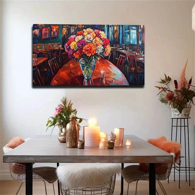 Colorful Flowers In Full Bloom Wall Art Canvas Office Home Room Framed 120x60cm