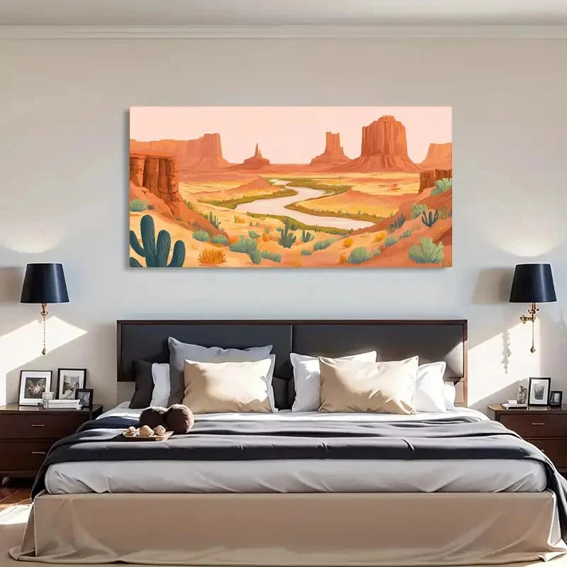 Modern Decorative Abstract Land Wall Art Canvas Office Home Room Framed 120x60cm