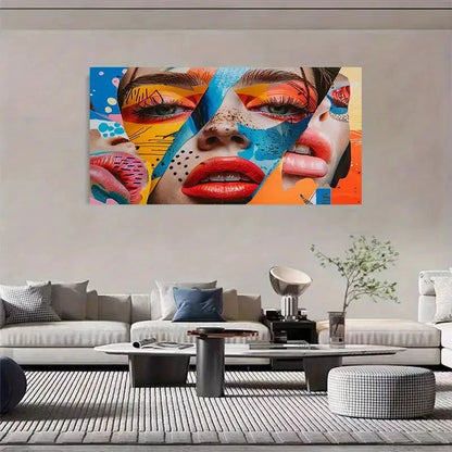 Modern Abstract Portrait Wall Art Canvas Office Home Room Framed 120x60cm