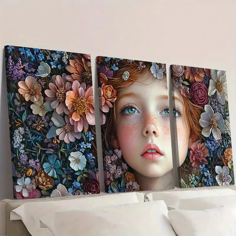 3pcs Little Secrets Fine Art Print, Giclee SA      Wall Art Set Canvas Framed 50x70cm - High Quality Print 100% Australian Made Wall Canvas Ready to Hang