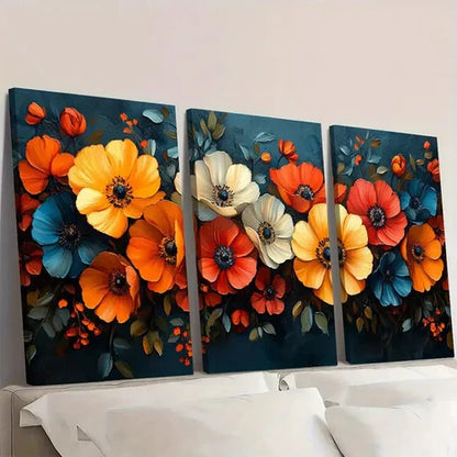 3pcs Giclee Art Autumn Floral Abstract IY Wall Art Canvas Unframed - High Quality Print 100% Australian Made Wall Canvas - Bella Home Decor