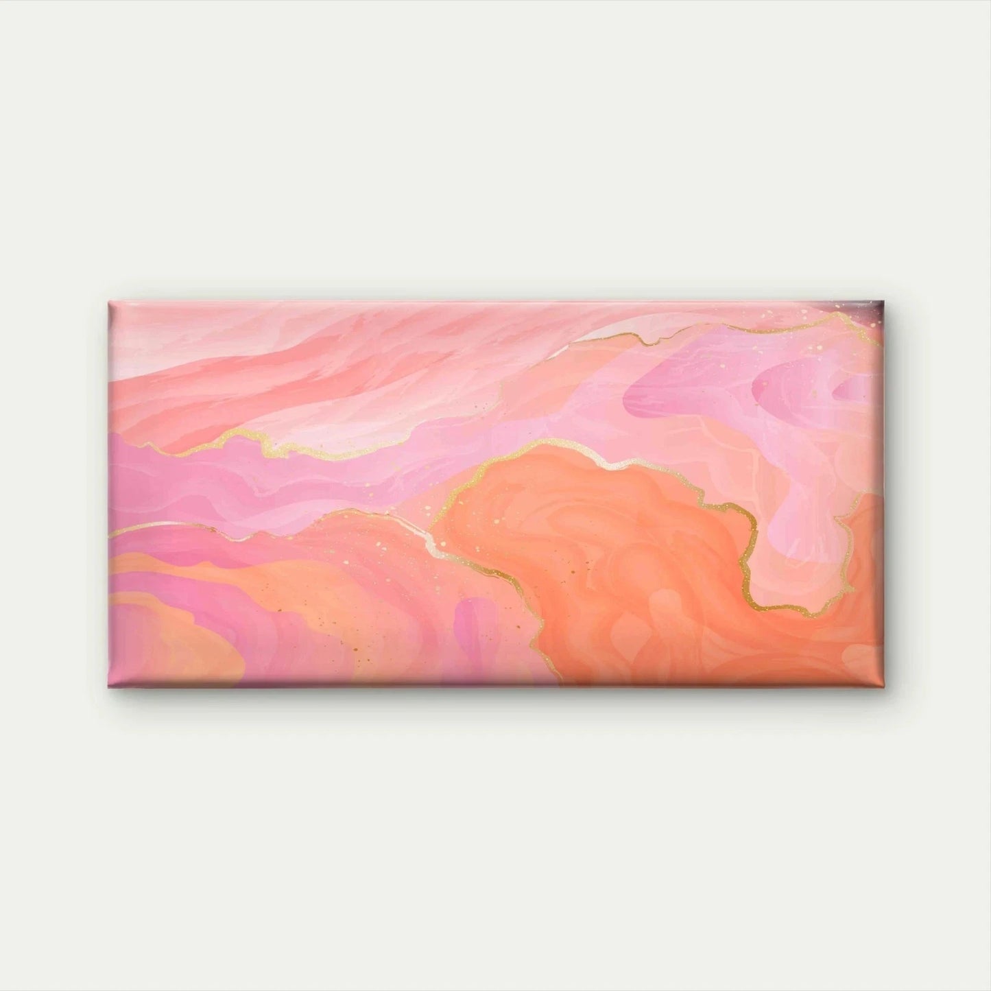 Abstract Swirl Of Pink And Gold Wall Art Canvas Office Home Room Framed 120x60cm
