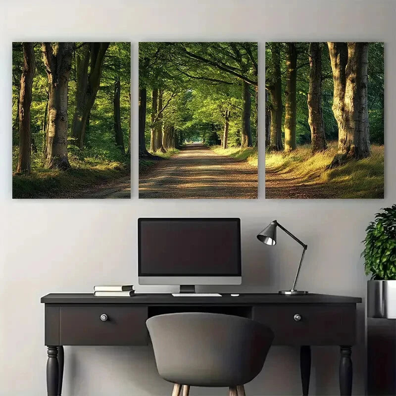 3pcs Burnham Beeches Buckinghamshire Travel Metal Print Ready to Hang Art - Bella Home Decor
