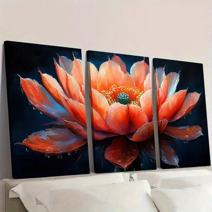 3pcs Peony Flower Painting JL   Wall Art Set Canvas Framed 60x90cm - High Quality Print 100% Australian Made Wall Canvas Ready to Hang
