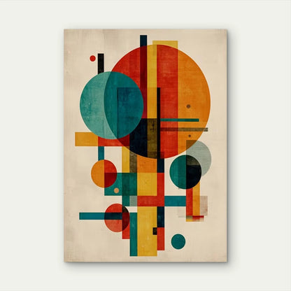 Vibrant Multicolor Abstract Geometric Metal Print Ready to Hang