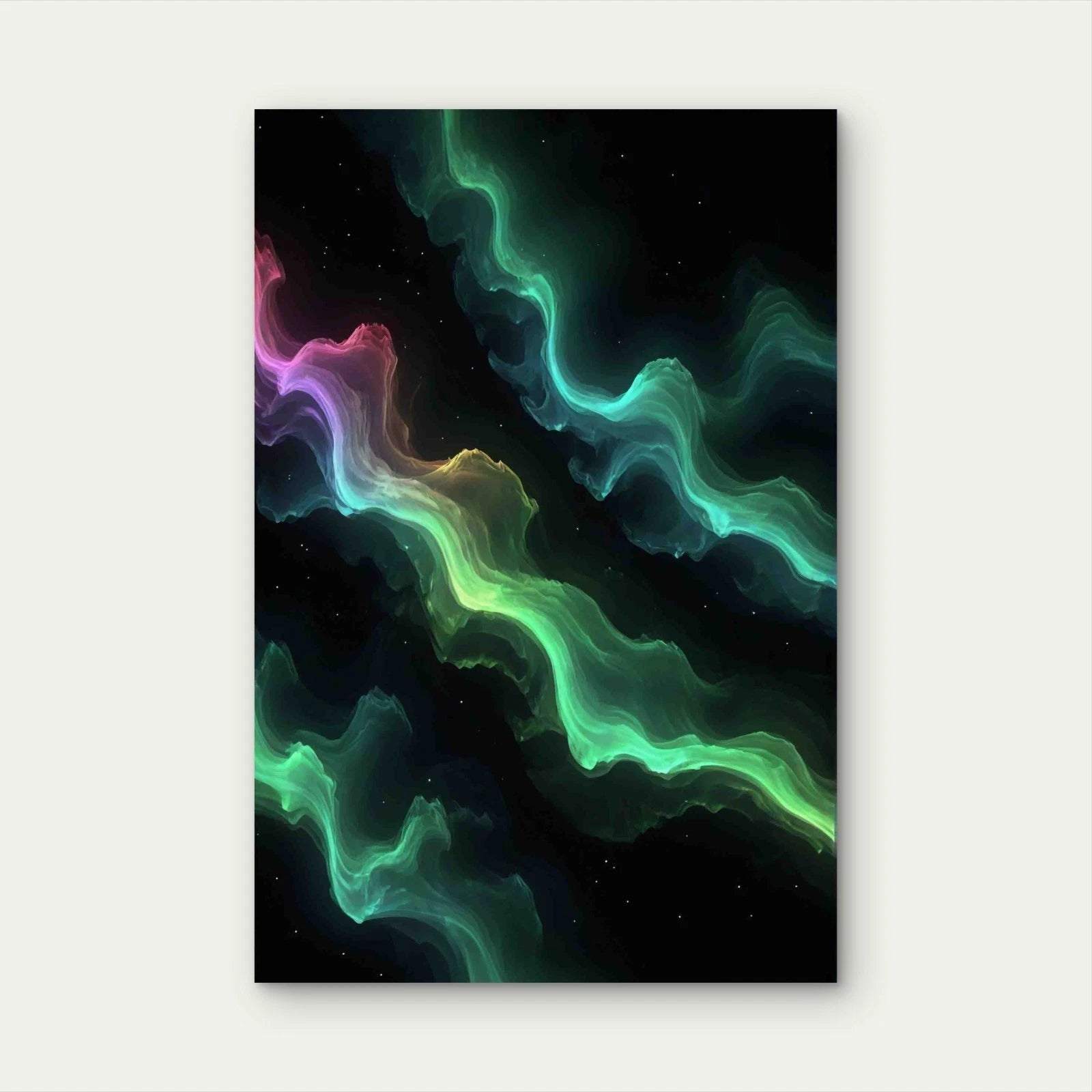 Colors Spectrum Green White Blue 40x60cm Metal Print Ready to Hang - Bella Home Decor