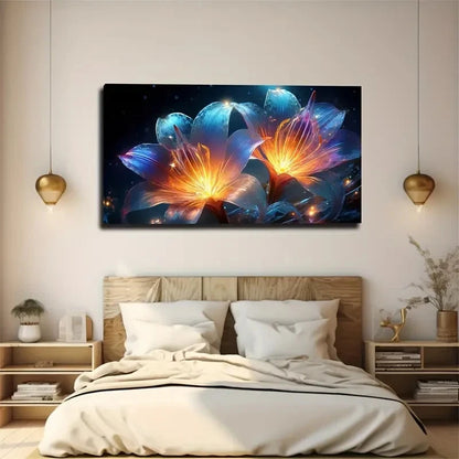 Luminous Lilies Unforgettable Wall Art Canvas Office Home Room Framed 120x60cm