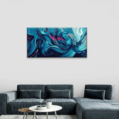 Modern Abstract Swirl Design Wall Art Canvas Office Home Room Framed 120x60cm