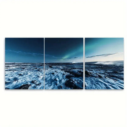 3pcs Icelandic Lava Fields FI Wall Art Set Canvas Framed 60x90cm - High Quality Print 100% Australian Made Wall Canvas Ready to Hang