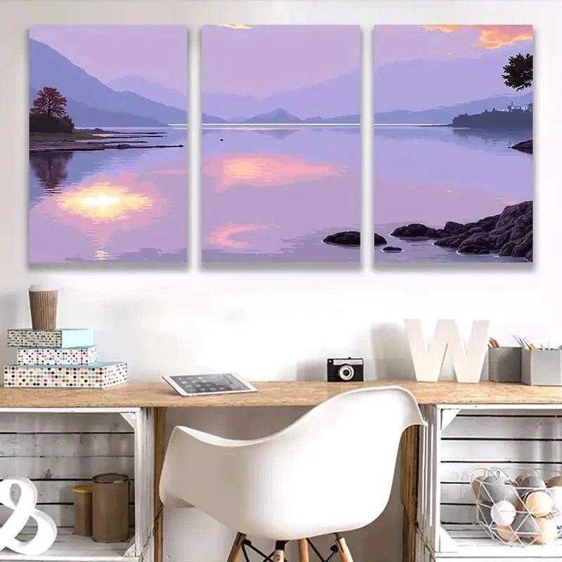3pcs Lake Barrine view in Australia   Wall Art Set Canvas Framed 60x90cm - High Quality Print 100% Australian Made Wall Canvas Ready to Hang