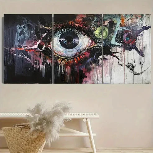 3pcs Modern Abstract Design with Bold Colors Wall Art Set Canvas Unframed - High Quality Print 100% Australian Made Wall Canvas