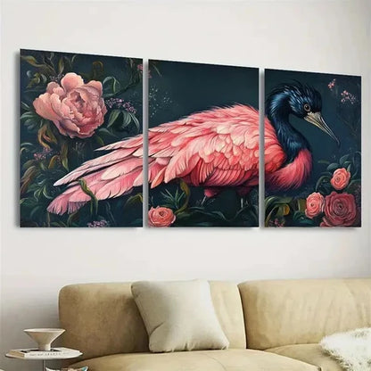 3pcs Vibrant Pink Flamingo Wall Art Set Canvas Unframed - High Quality Print 100% Australian Made Wall Canvas