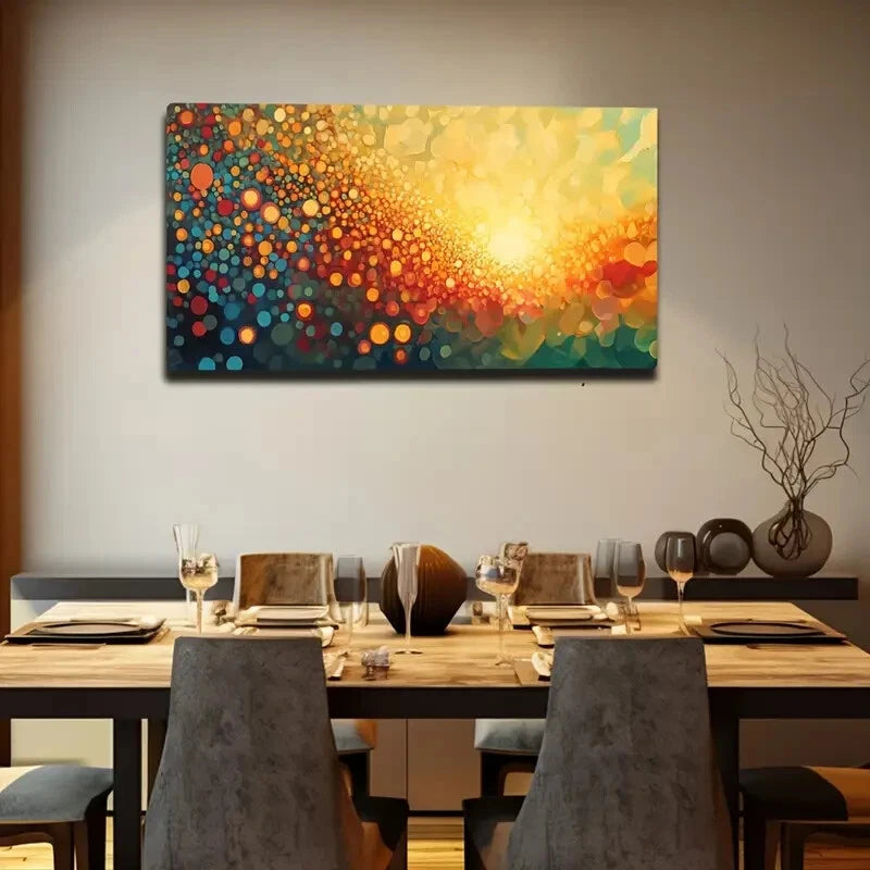 Vibrant Colorful Dot Décor Wall Art Canvas Office Home Room Framed 120x60cm - Bella Home Decor