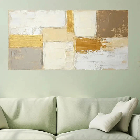 Chic Minimalist Square Abstract Wall Art Canvas Office Home Room Framed 120x60cm