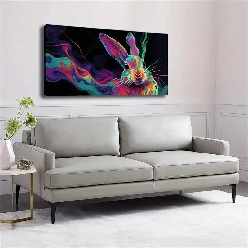 Elegant Rabbit Modern Décor Wall Art Canvas Office Home Room Framed 120x60cm - Bella Home Decor