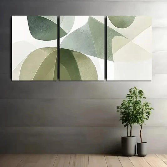 3pcs Minimalist Composition Of Overlapping Wall Art Set Canvas Framed 40x60cm - High Quality Print 100% Australian Made Wall Canvas Ready to Hang