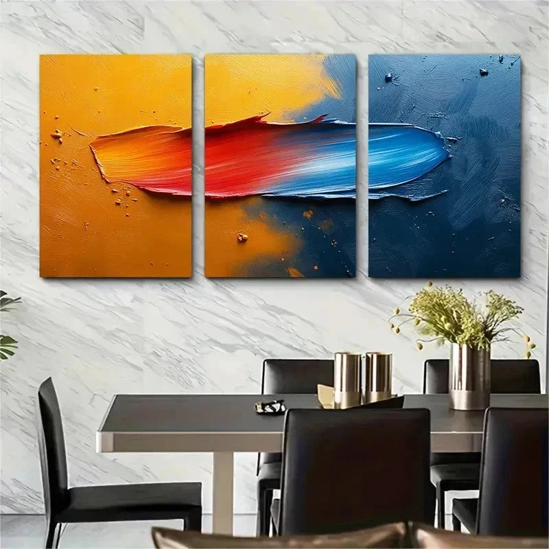 3pcs Abstract Brush Stroke Perfect Wall Art Set Canvas Framed 50x70cm - High Quality Print 100% Australian Made Wall Canvas Ready to Hang - Bella Home Decor