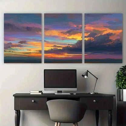 3pcs Serene Sunset Romantic Scene Perfect  Wall Art Set Canvas Framed 60x90cm - High Quality Print 100% Australian Made Wall Canvas Ready to Hang