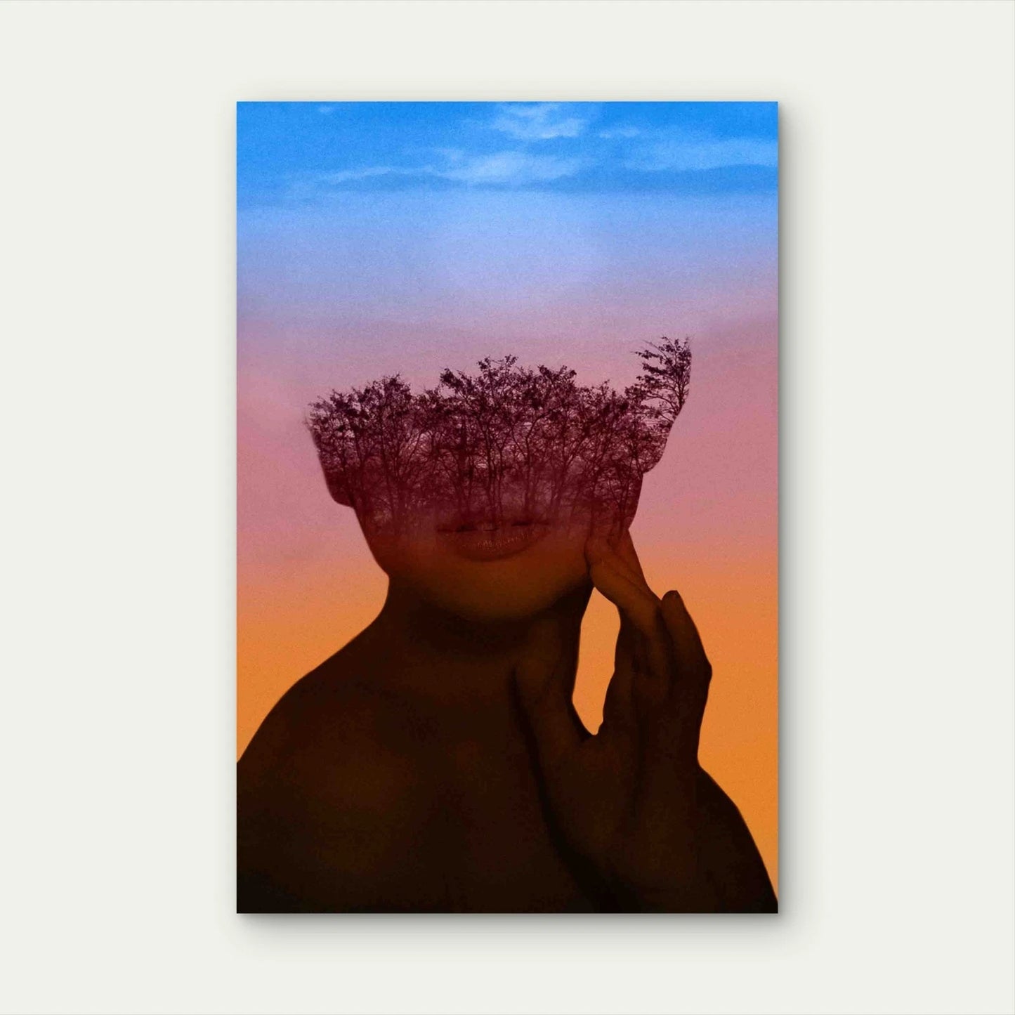Fading Forest – Surreal Portrait Metal Print Ready to Hang