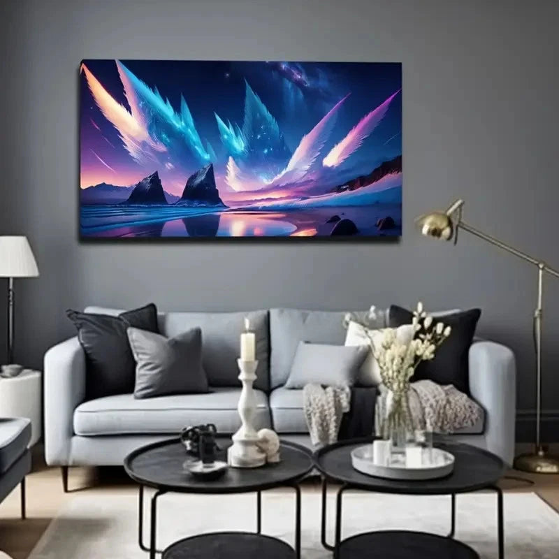 Vibrant Magical Sky Modern Wall Art Canvas Office Home Room Framed 120x60cm