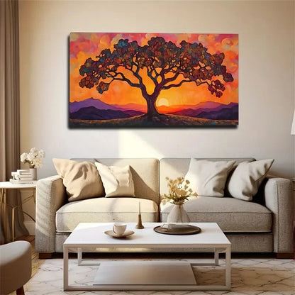 An Abstract Big Tree Wall Art Canvas Office Home Room Framed 120x60cm