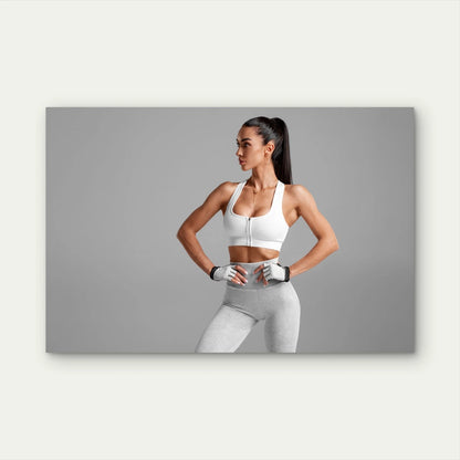 Woman Fitness Model Sports Bra 5mm thick Plastic Poster Ready to Hang 90x60cm