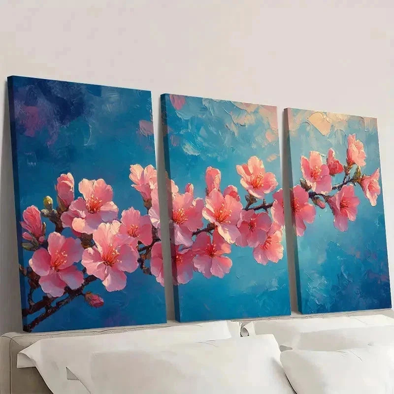 3pcs Crepe Myrtle Flower Painting EK   Wall Art Set Canvas Framed 60x90cm - High Quality Print 100% Australian Made Wall Canvas Ready to Hang - Bella Home Decor