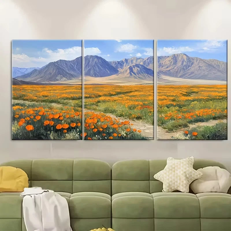 3pcs Death Valley National Park Mountain Metal Print Ready to Hang Art - Bella Home Decor