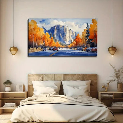 Abstract Roadside Birch Tree Wall Art Canvas Office Home Room Framed 120x60cm