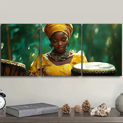 3pcs Women play instruments Wall Art Set Canvas Framed 40x60cm - High Quality Print 100% Australian Made Wall Canvas Ready to Hang - Bella Home Decor