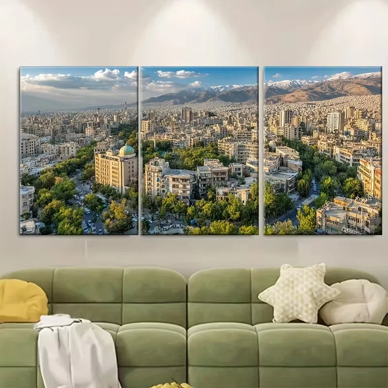 3pcs Tehran Iran Landscapes Metal Print Ready to Hang Art