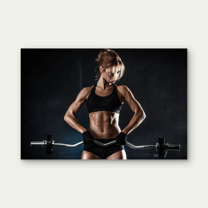 Female Barbell Curl Workout 5mm thick Plastic Poster Ready to Hang 90x60cm