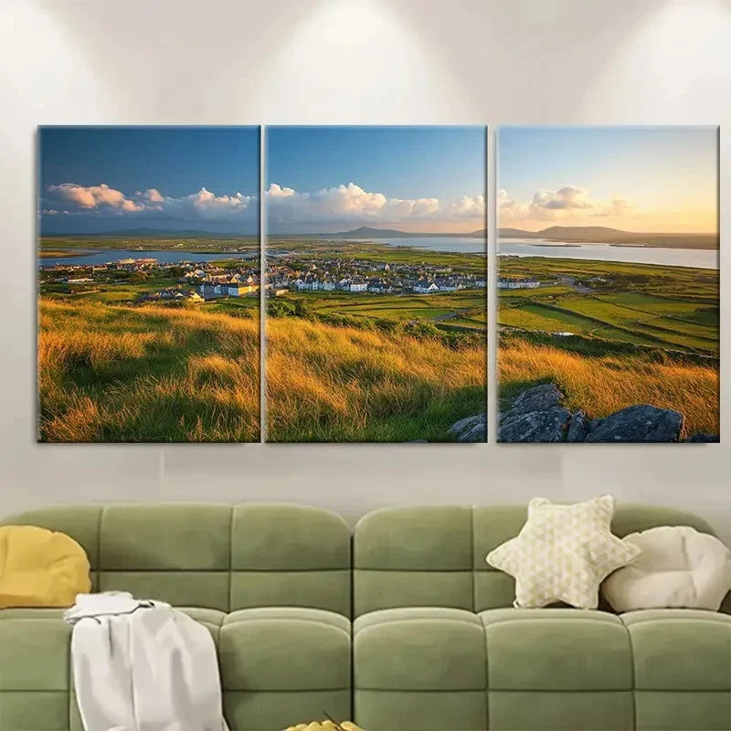 3pcs Diamond Hill Ireland Metal Print Ready to Hang Art - Bella Home Decor
