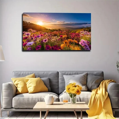A Beautiful Wildflower Wall Art Canvas Office Home Room Framed 120x60cm