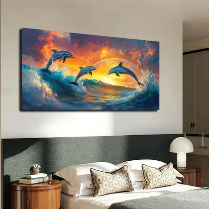 Modern Bohemian Style Solid Wall Art canvas office home room framed 120x60cm - Bella Home Decor