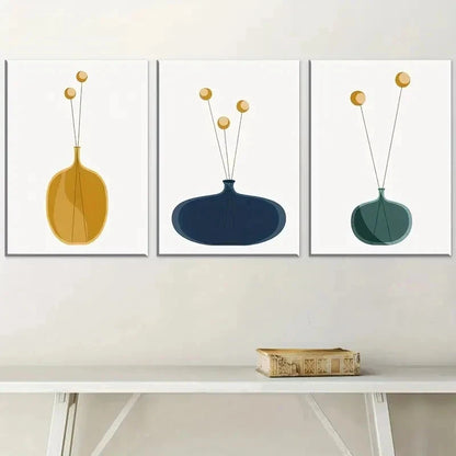 3pcs Light Luxury Vase Directly Perfect Wall Art Set Canvas Framed 60x90cm - High Quality Print 100% Australian Made Wall Canvas Ready to Hang.