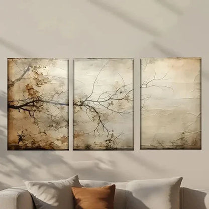 3pcs Tree Branch with No Leaves painting Wall Art Canvas Unframed - High Quality Print 100% Australian Made Wall Canvas