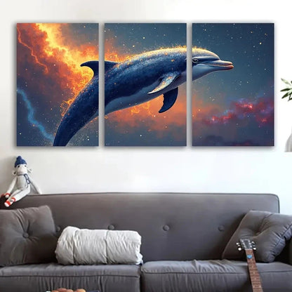 3pcs Dolphin Ocean Underwater Scene Wall Art Set Canvas Framed 60x90cm - High Quality Print 100% Australian Made Wall Canvas Ready to Hang - Bella Home Decor