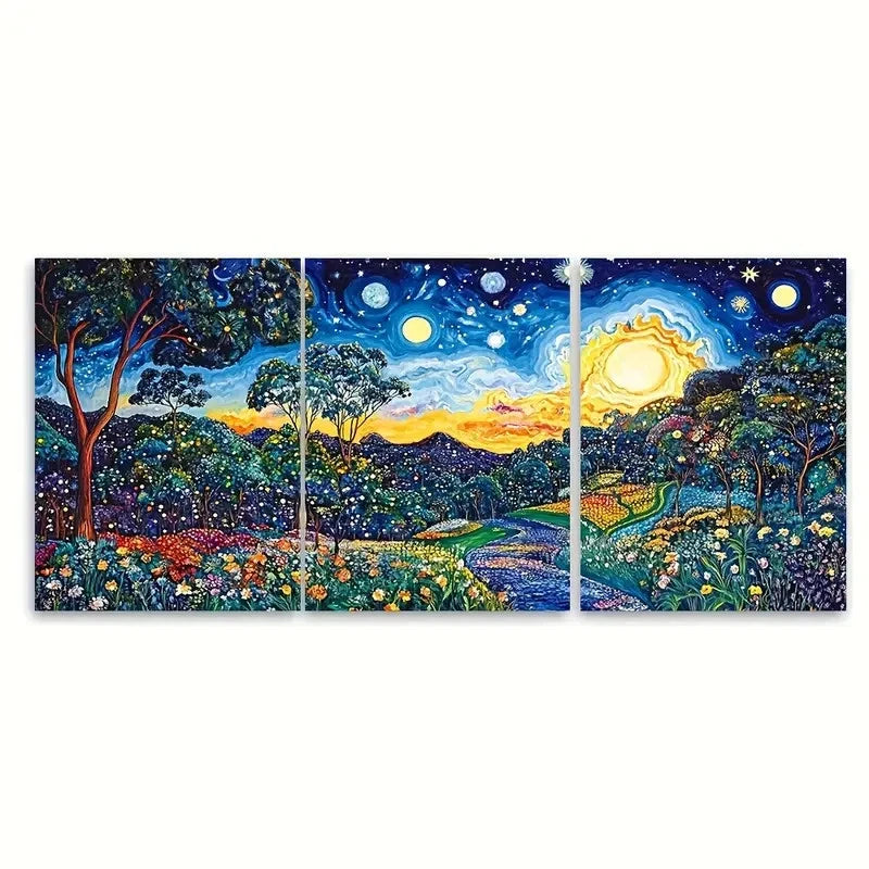 3pcs Brisbane Dreamscape Travel Print Australia Wall Art Set Canvas Framed 60x90cm - High Quality Print 100% Australian Made Wall Canvas Ready to Hang - Bella Home Decor