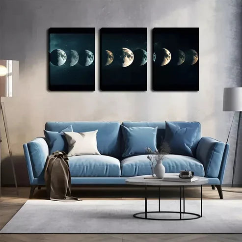 3pcs Different View Of The Earth Wall Art Canvas Unframed - High Quality Print 100% Australian Made Wall Canvas - Bella Home Decor