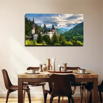 Beautiful Castle European Wall Art Canvas Office Home Room Framed 120x60cm