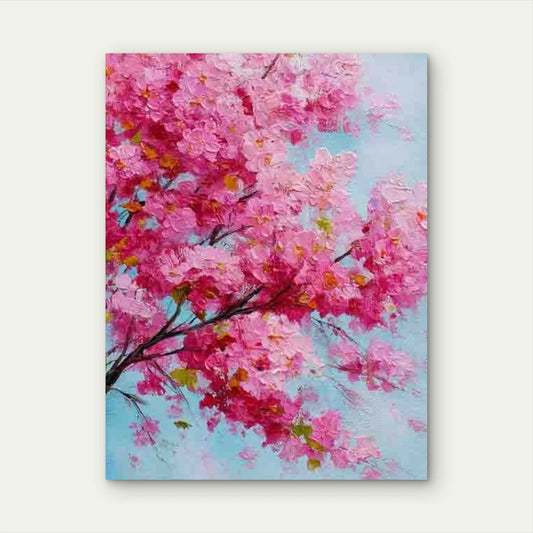 Cherry Blossom Oil Painting 60x90cm Metal Print Ready to Hang