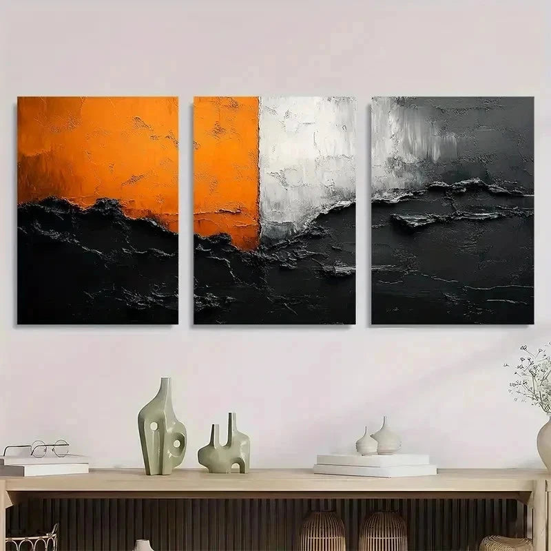 3pcs Black And White Minimalist Abstract Perfect Wall Art Set Canvas Framed 50x70cm - High Quality Print 100% Australian Made Wall Canvas Ready to Hang - Bella Home Decor