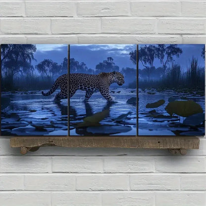 3pcs Water Surface Blue Themed Animal Nature Metal Print Ready to Hang Art - Bella Home Decor