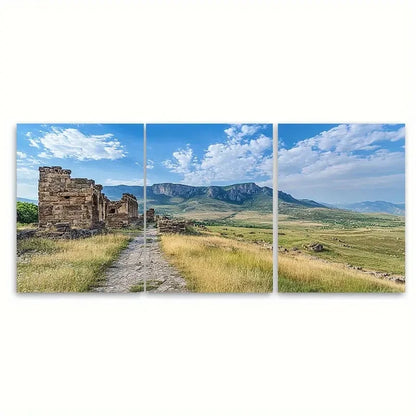 3pcs Kars Travel Poster Ani Ruins Illustration Wall Art Set Canvas Framed 40x60cm - High Quality Print 100% Australian Made Wall Canvas Ready to Hang