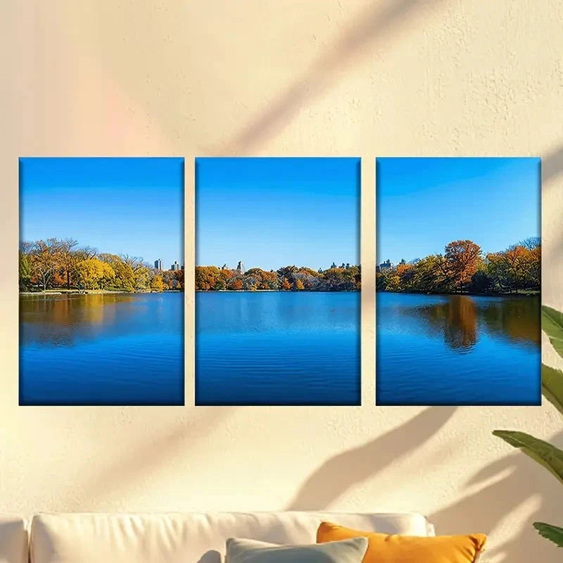 3pcs Colorful abstract sunset forest 50x70cm - High Quality Print 100% Australian Made Wall Canvas Ready to Hang - Bella Home Decor