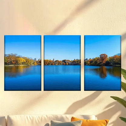 3pcs Colorful abstract sunset forest 50x70cm - High Quality Print 100% Australian Made Wall Canvas Ready to Hang - Bella Home Decor