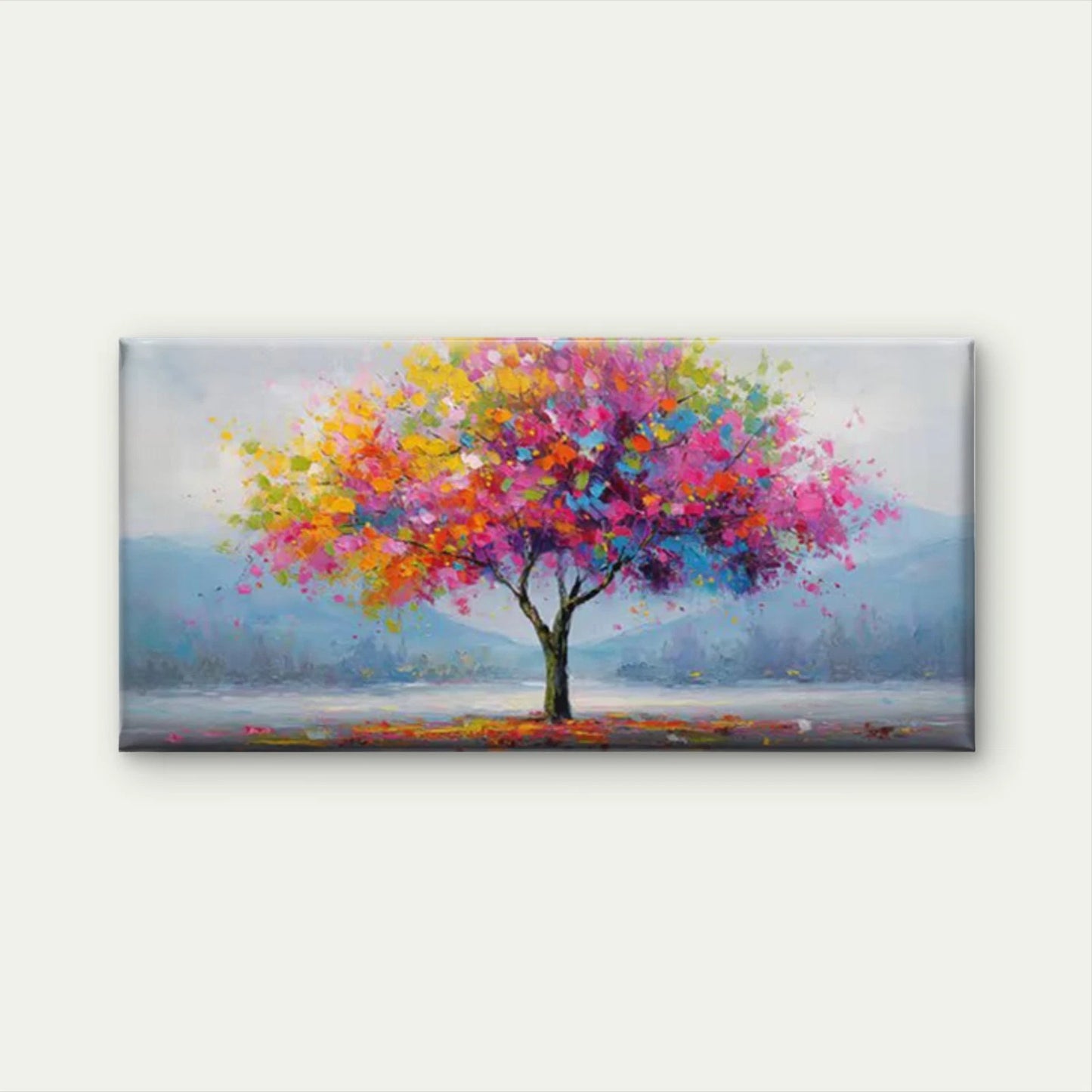 Colorful Abstract Landscape Wall Art Canvas Office Home Room Framed 120x60cm