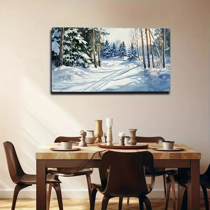Realistic Winter Snows Cape Wall Art Canvas Office Home Room Framed 120x60cm
