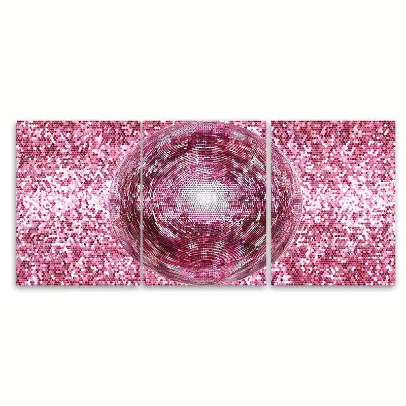 3pcs Welcome to The Disco Ball Wall Print Metal Print Ready to Hang Art